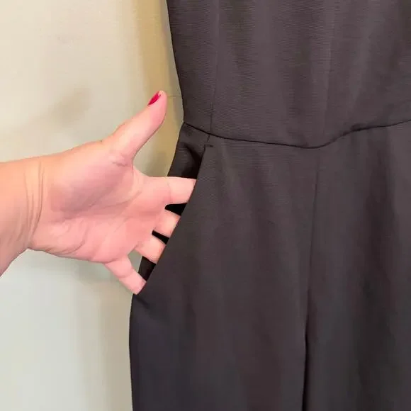 Aritzia Wilfred Ecoulement Tie Back Jumpsuit Womens 0 Black Cropped Wide Leg - Picture 6 of 10